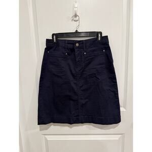 Boden Women’s 6L Knee Length Navy Cotton Straight Pencil Skirt Pockets Stretch